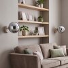 Modern Globe wall light Gastor, 2-piece set, round smoke glass shade, E14 socket