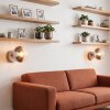 Modern globe wall light Gastor, 2-piece set, chrome shade, visible E14 fitting