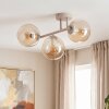 Modern Cluster ceiling light Gastor with three amber glass shades and E14 fittings