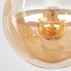 Modern Wall Light Gastor with three clustered amber glass shades in sand-coloured metal