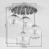 Cluster Ceiling Light Koyoto with Sand-Coloured Wooden Slats and Smoke and Amber Glass Shades