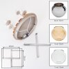 Cluster Ceiling Light Koyoto with Sand-Coloured Wooden Slats and Smoke and Amber Glass Shades