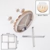 Modern Cluster Ceiling Light Koyoto, wood canopy, 4 amber-clear glass shades