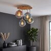Boho cluster ceiling light Gastor with blue, green, coppery and clear glass shades