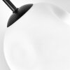 Cluster ceiling light Ripoll, four white glass shades, round canopy, 15 cm shade diameter