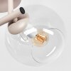 Modern Cluster Ceiling Light Koyoto with 3 clear glass shades and sand-coloured fixture