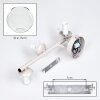Globe wall light Koyoto, 2-piece set with three clear glass shades on a vertical bar