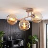Cluster Ceiling Light Koyoto with three amber glass shades, modern design