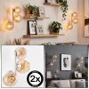 Modern Wall Light Koyoto 2-piece set with three round amber glass shades, E14