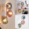 Cluster wall light Gastor with glass shades in blue, green, coppery and clear