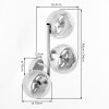 Cluster wall light Gastor with glass shades in blue, green, coppery and clear