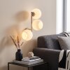 Modern Globe Wall Light Koyoto with three vertically arranged white glass shades, E14
