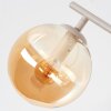 Linear Cluster Ceiling Light Gastor with 4 Round Amber Glass Shades, Retro Design