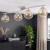 Modern cluster ceiling light Gastor with four amber clear glass shades for the dining table