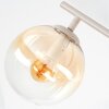 Modern cluster ceiling light Gastor with four amber clear glass shades for the dining table