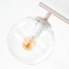 Modern Globe Ceiling Light Gastor with 4 clear glass shades on curved bar
