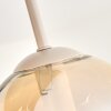 Modern cluster ceiling light Koyoto with 4 amber glass shades, sand-coloured metal frame