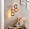 Modern Cluster Wall Lamp Koyoto with blue, green, coppery and clear glass shades