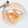 Wall Light Koyoto with three round glass shades in clear, amber and smoke