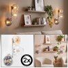 Globe Wall Light Koyoto 2-Piece Set with 3 Glass Shades in Smoke, Amber and Clear