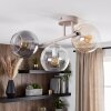 Cluster ceiling light Koyoto with glass shades in smoke-coloured, amber and clear