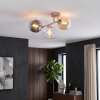 Cluster ceiling light Koyoto with glass shades in smoke-coloured, amber and clear