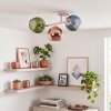 Vintage Cluster Ceiling Light Koyoto with colourful shades in sand-coloured metal