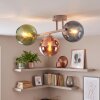 Vintage Cluster Ceiling Light Koyoto with colourful shades in sand-coloured metal