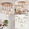 Retro globe ceiling light Ripoll with five clustered clear glass shades