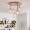 Retro globe ceiling light Ripoll with five clustered clear glass shades
