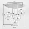 Retro globe ceiling light Ripoll with five clustered clear glass shades