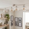 Modern Cluster Ceiling Light Koyoto, four clear glass shades, sand-coloured frame