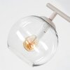 Modern Cluster Ceiling Light Koyoto, four clear glass shades, sand-coloured frame