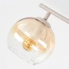 Modern globe ceiling light Koyoto with 4 round amber and clear glass shades