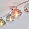 Modern globe ceiling light Gastor, curved sand-coloured bar, 4-light design