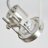 Industrial 6-light ceiling spotlight Lorik, linear bar, matt nickel with rotatable heads