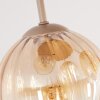 Boho cluster ceiling light Koyoto with four amber-clear glass shades, slatted canopy