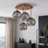 Modern Cluster Ceiling Light Koyoto with four smoke glass shades and wood slat canopy
