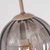 Modern Cluster Ceiling Light Koyoto with four smoke glass shades and wood slat canopy