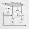 Modern cluster ceiling light Koyoto with four glass shades in smoke, amber and clear