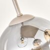 Modern cluster ceiling light Koyoto with four glass shades in smoke, amber and clear