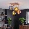 Retro Cluster Ceiling Light Koyoto with blue, green, gold and coppery glass shades, E14