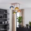 Retro Cluster Ceiling Light Koyoto with 4 colourful round spheres, E14