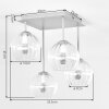 Modern globe ceiling light Koyoto with 4 clustered clear ribbed glass shades