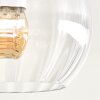 Modern globe ceiling light Koyoto with 4 clustered clear ribbed glass shades