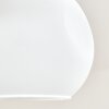 Modern globe ceiling light Ripoll, four white glass shades and sand-coloured metal
