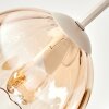 Modern Cluster Ceiling Light Koyoto with five ribbed glass shades, Amber