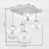 Modern Cluster Ceiling Light Koyoto with 5 Amber, Smoke and Clear Glass Shades