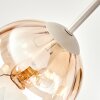 Modern Cluster Ceiling Light Koyoto with 5 Amber, Smoke and Clear Glass Shades