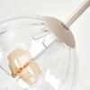Modern ceiling light Koyoto with five clustered ribbed clear glass shades, sand-coloured